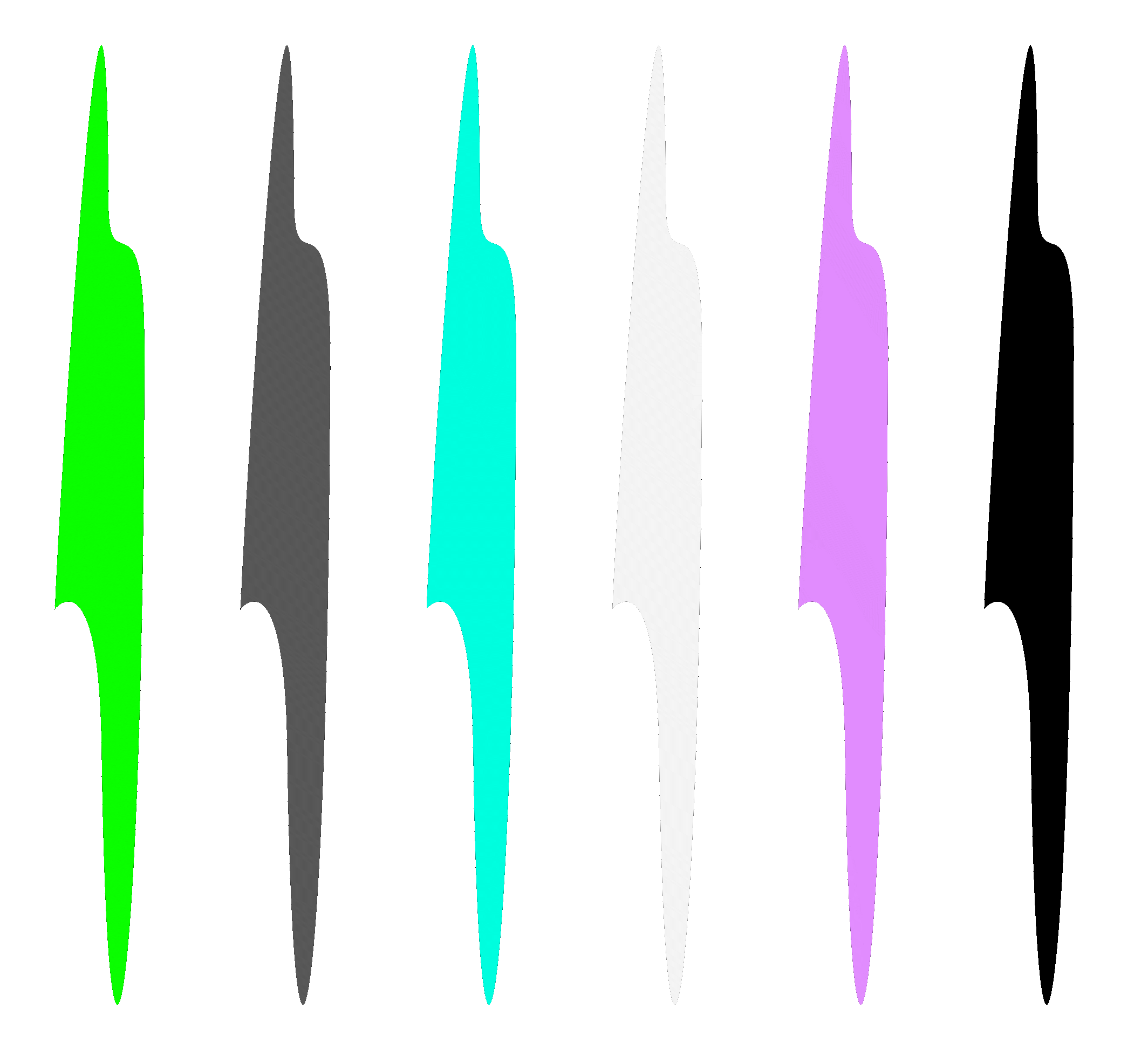 abstract composition 6 blade like shapes